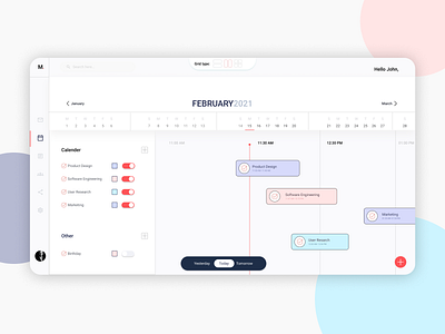 Web Calendar App Design