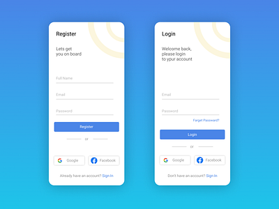 Register & Login Page App Design branding design designer figma interaction mobile mobile app ui uidesign ux uxdesign