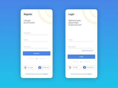 Register & Login Page App Design by Ashar on Dribbble