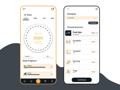 Daily Work Out App Design branding design designer figma mobile app ui uidesign
