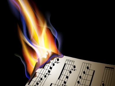 Burning Music flames illustrator music