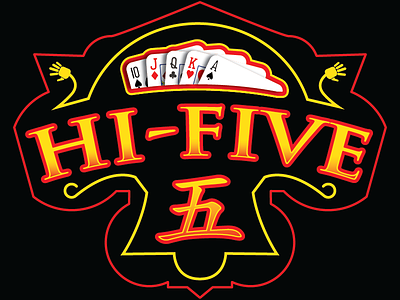 Hi-Five Logo casino gaming illustration logo design