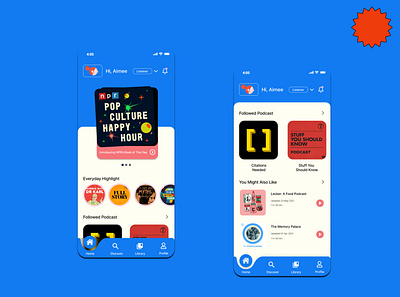 Chatterbox - Podcast Mobile App app design graphic design illustration ui ux