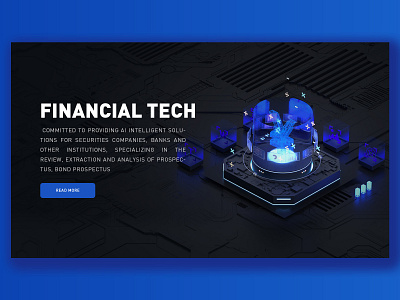 Financial technology c4d design