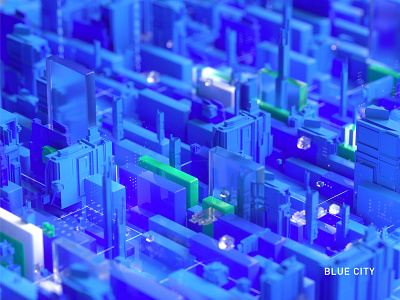 A BLUE CITY c4d octanerender