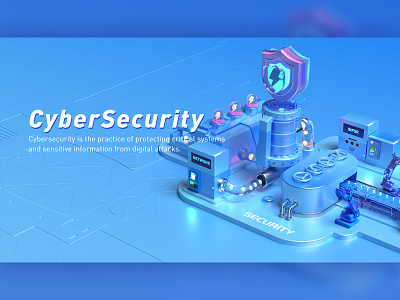 Cyber Security c4d illustration octanerender
