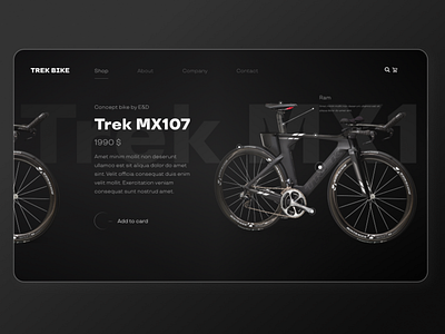 Concept bike black design screen ui ux web website