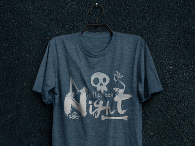 Halloween Night Sticky Skull T-shirt Design