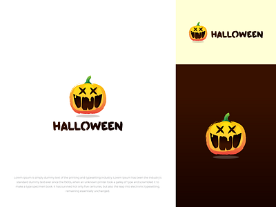 Halloween Logo app branding cute design funny ghost halloween horror icon illustration logo mascot october orange pumpkin scary smile sweet orange ui vector