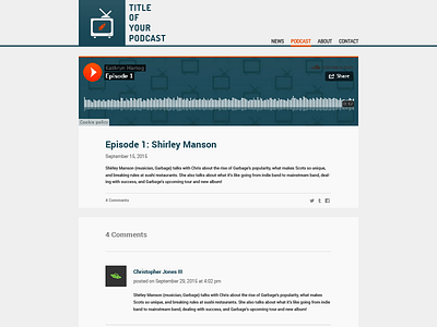 Podcast Site Single Page blog podcast television theme web web design wordpress theme