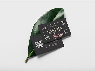 Visual Brand Identity - Sakura Nail Studio brand branding bussines cards design graphic design illustrator logo design logo desing mockup vector visual identity