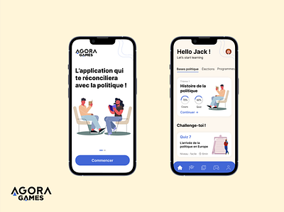 Agora Games app branding design game mobile design politic ui ux