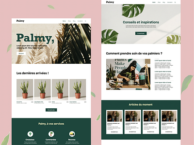 Palmy branding design green palm tree plant ui ux webdesign
