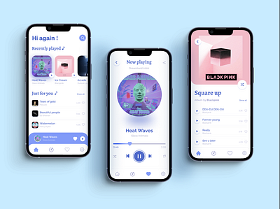 Music player aesthetic app design mobile design music music player trendy ui ux webdesign