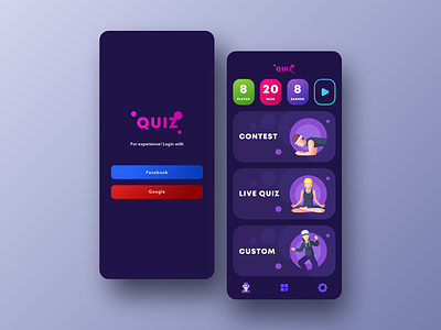 Game Store & Streaming! animation app branding design exercise game graphic design home icons illustrations logo minimal play quiz screen typography ui ux