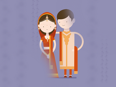 Indian couple design desktop golden graphic illustration indian couple invite minimal ui vector wedding