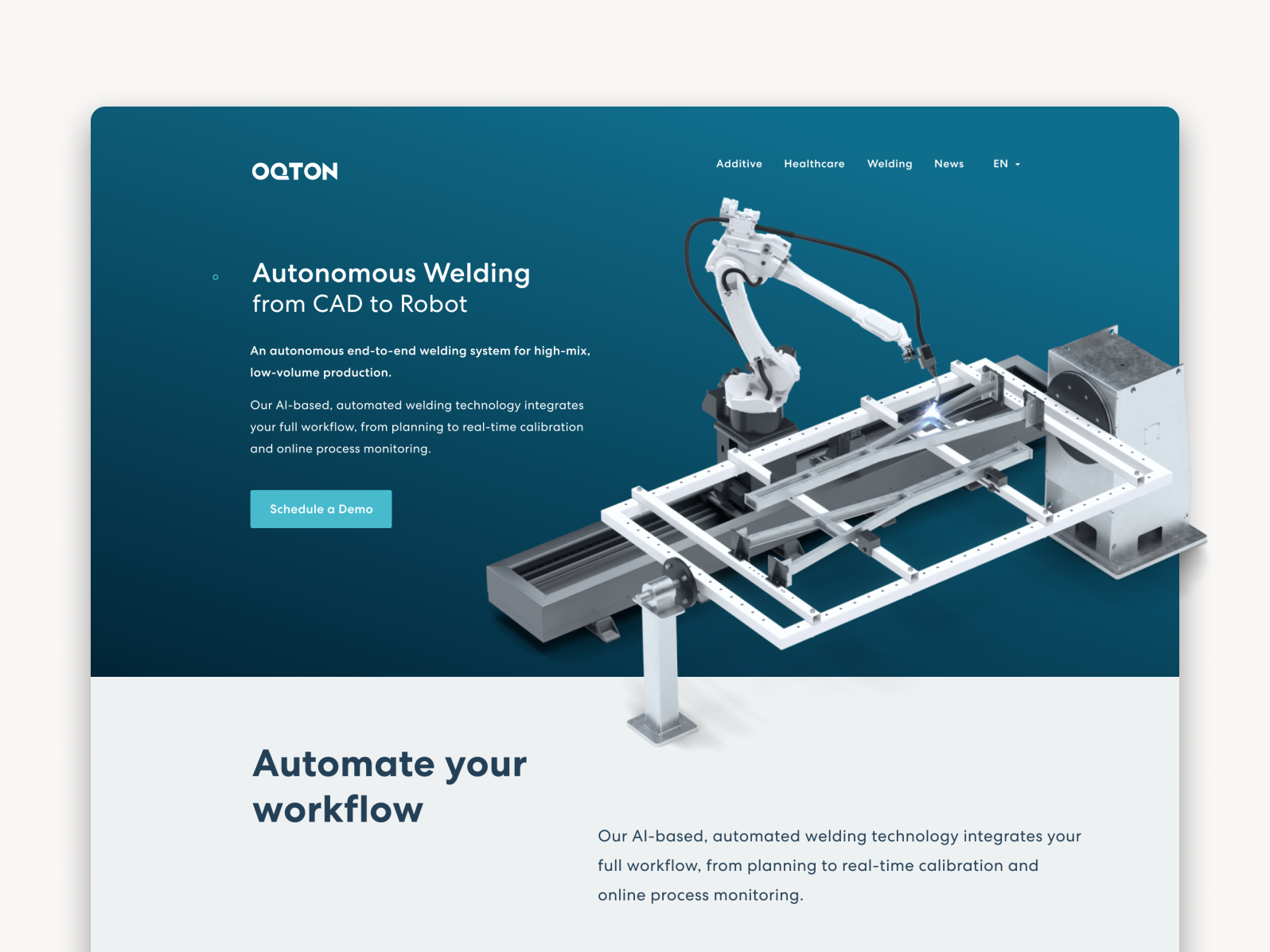 Oqton Robotics Header by Oqton on Dribbble