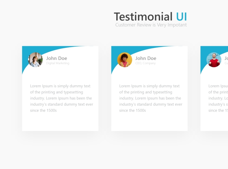 UI Testimonial Section by ali raza hanif on Dribbble