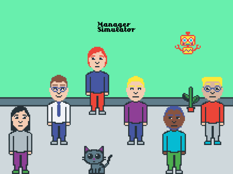 Characters for Manager Simulator Game 8bit animation character design game gif pixels