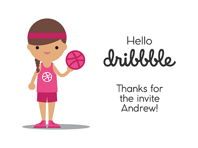 Hello Dribbble debut first first shot hello illustration thanks