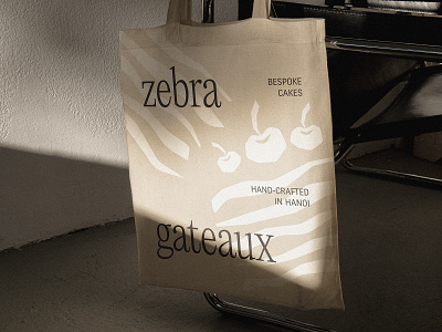 Zebra Gateaux bag bakery brand branding cake design graphic design identity logo minimal pastries tote visual