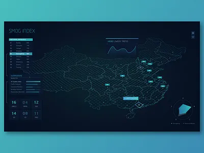 Smog Index Web Conception dark data map smog web