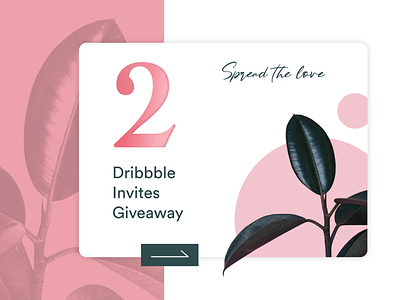 Dribbble Invites Giveaway - UI Landing Page design dribbble invite giveaway invitation pink plants ui valentines day vector
