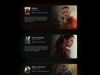 Responsive Movie Card Dark Edition