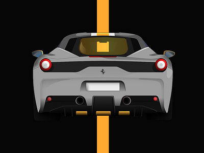 Ferrari 458 Speciale Grey/Yellow affinity affinity designer affinitydesigner car ferrari illistration