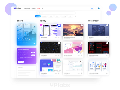 Uplabs Homepage Redesign board challenge feed homepage redesign uplabs