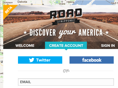 Title login maps modal roadtrippers travel ui