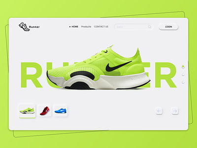 Runner- Shoes web landing page graphic shoes landing page shoes website store ui ux