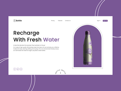 iBottle- Landing page design for bottle manufacturing company.