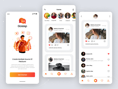 Gossip- Social Media App Design 2021 2021 ui mobile app branding community app design ecommerce graphic design illustration logo social app social media ui ux