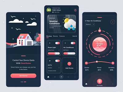 Smart Home App Design 2021 2021 ui mobile app ai branding design ecommerce graphic design home app illustration logo smart home smart home app ui ux