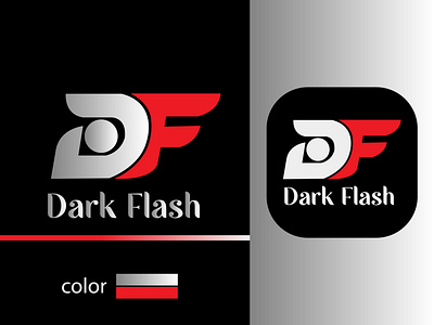 DF = Dark Flash logo design app branding design graphic design icon logo