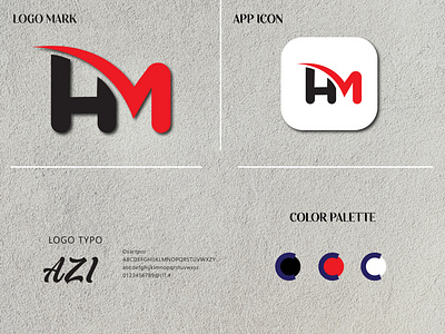 H + M logo mark | HM logo concept app branding design graphic design icon logo