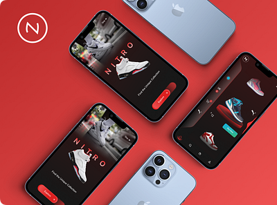 Nitro App brand design figma photoshop shoe shopping uiux