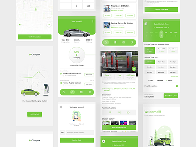 ChargeV EV Station Finder App app design designui figma illustration illustrator mobileapp mobileui ui uiux