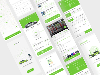 ChargeV EV Station Finder App app design designui electricvehicle figma illustration mobileapp mobiledesign ui uiux