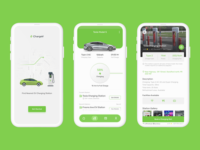 ChargeV EV Station Finder App app appdesign design designui electricvehicle figma mobileapp mobiledeisgn ui uiux