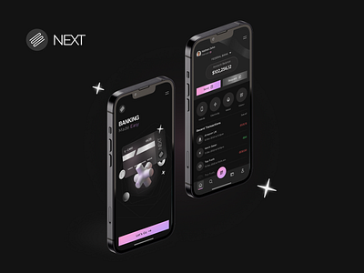 NEXT: Digital Card App app banking design designui figma figmadesign mobileapp mobileui ui uiux