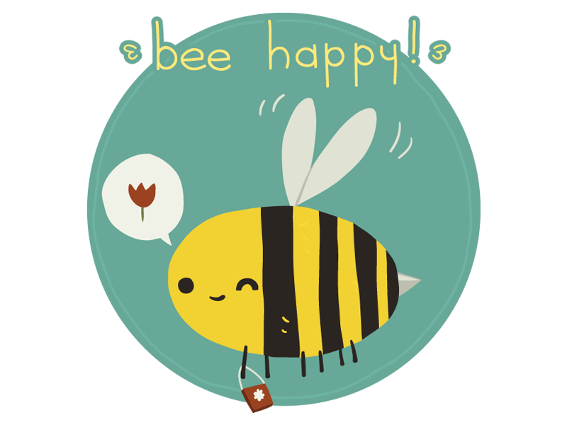 Download Bee Happy Postcard by lemon5ky on Dribbble