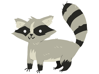 Raccoon animal cartoon flat mascot raccon raccoon racoon vector
