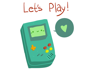 Lets Play cartoon console cute flat lets play portable