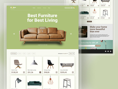 Moodern - Furniture Shop Web Deisgn clean design design ecommerce furniture furniture design home furniture landing page marketplace marketplace website minimalism modern furniture office furniture product designer shoping web store ui uiux web