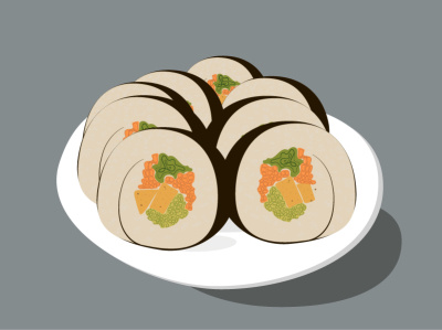 Food illustration branding design illustration illustrator kimpab korea korean korean food logo south korea vector