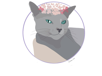 Cat portrait animal cat cute design illustration illustrator logo portrait postcard vector