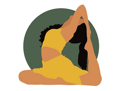 Yoga flat illustration art design female flat flat illustration girl green health healthy illustration illustrator journal logo magazine postcard poster sport vector woman yoga