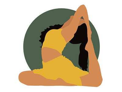 Yoga flat illustration art design female flat flat illustration girl green health healthy illustration illustrator journal logo magazine postcard poster sport vector woman yoga